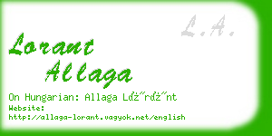 lorant allaga business card